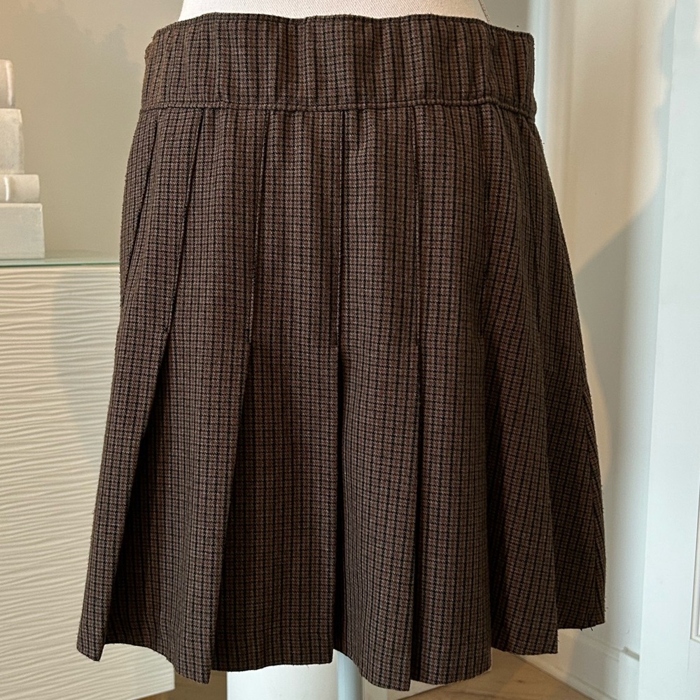 Abercrombie & Fitch Tweed Brown A-Line Mini Skirt - M - Picture 3 of 14